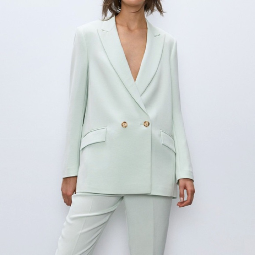 Babaton Light Green Suit Jacket